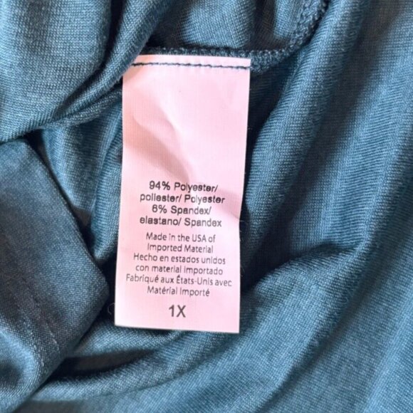 Beyond Yoga Featherweight V-Neck Split Up Long Tee Dark Green Womens 1X $66 NWT - Picture 7 of 10